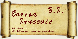 Boriša Krnčević vizit kartica